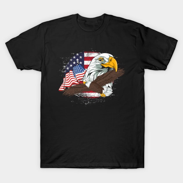 4th Of July American Bald Eagle T-Shirt by ShirtsShirtsndmoreShirts